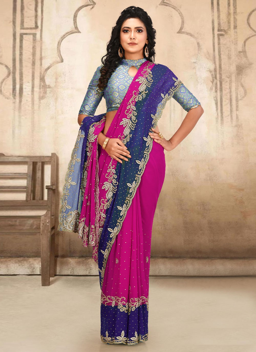 Designer Sarees - Buy Sarees Online Plus Size Sarees USA | Heenastyle