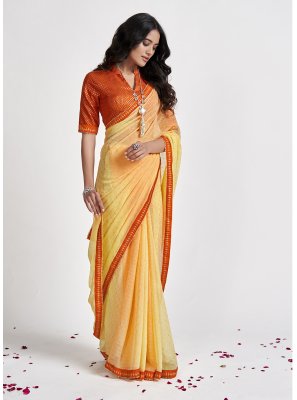 Georgette Yellow Shaded Saree