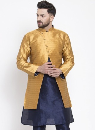 Gold Dupion Silk Fancy Jacket Style