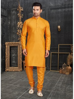 Gold Plain Kurta Pyjama