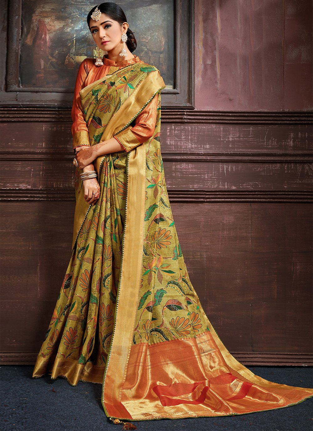 Green Ceremonial Designer Traditional Saree
