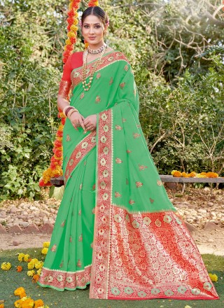 Green Classic Designer Saree