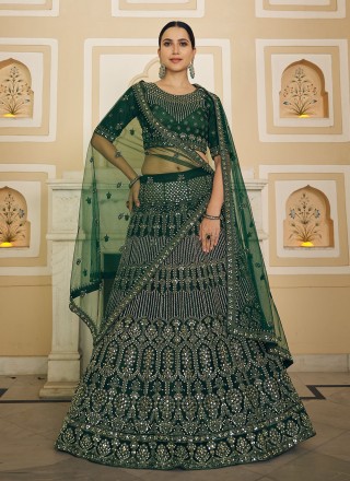 Green silk embroidered wedding lehenga choli 924C | Designer bridal lehenga,  Bridal lehenga, Bridal lehenga choli