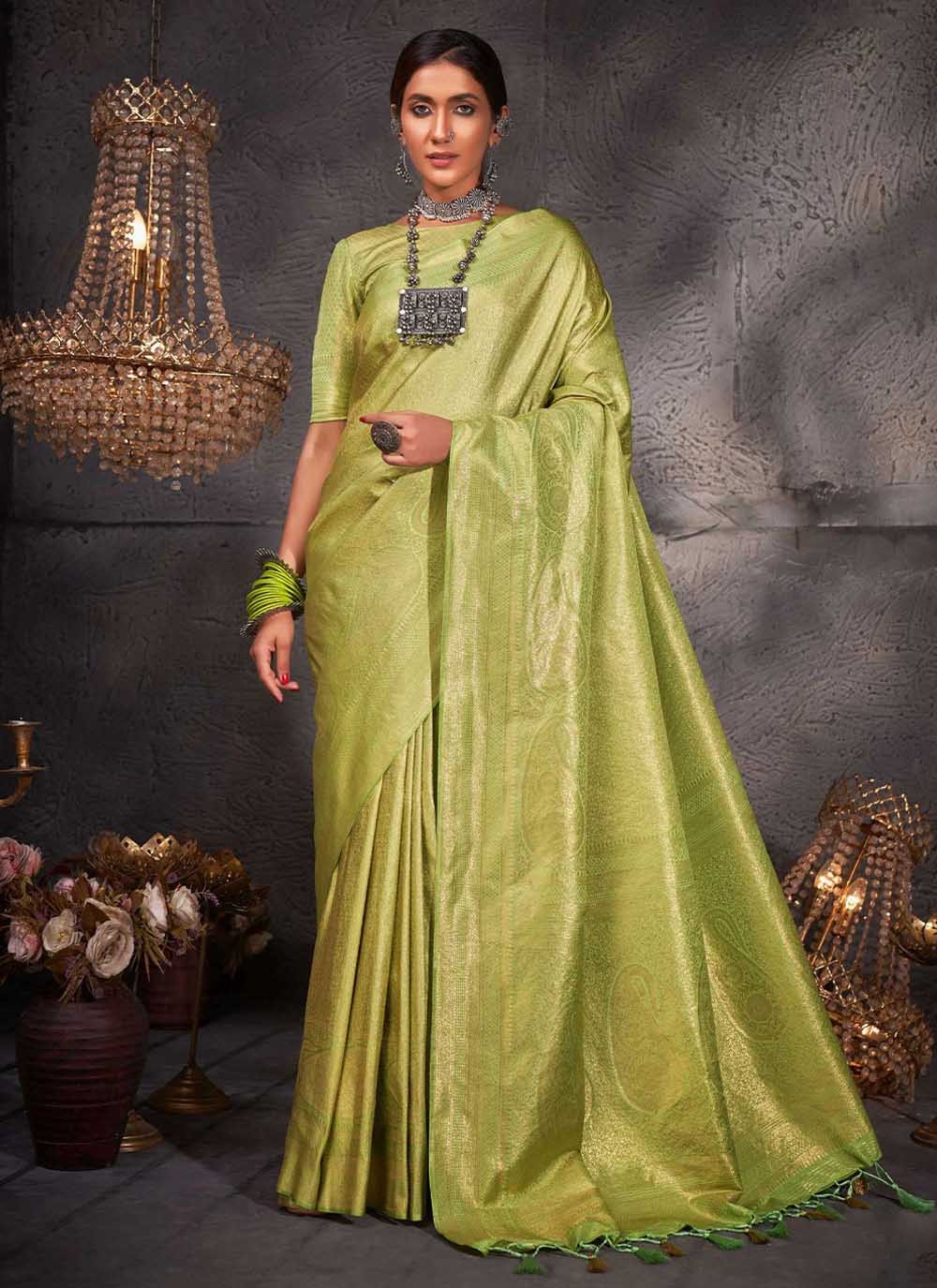Green Contemporary Saree