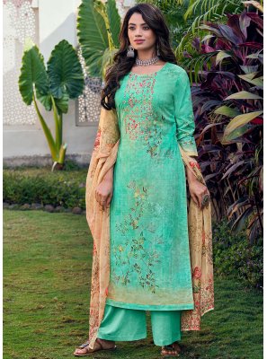 Green Cotton Festival Designer Pakistani Salwar Suit