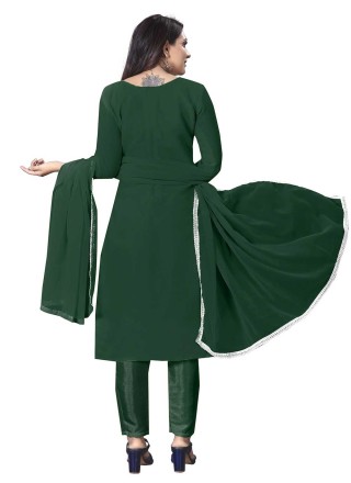 Green Embroidered Casual Trendy Salwar Suit