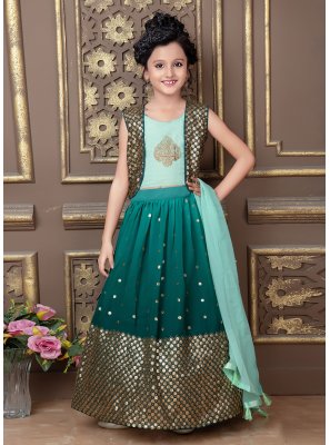 Green Embroidered Sangeet Lehenga Choli