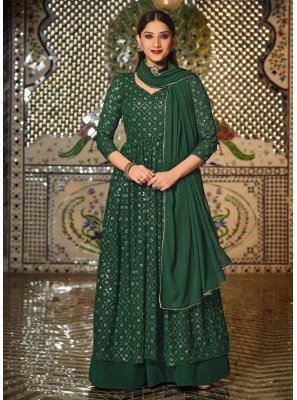 Green Embroidered Trendy Lehenga Choli