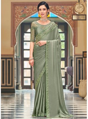 Green Embroidered Wedding Trendy Saree