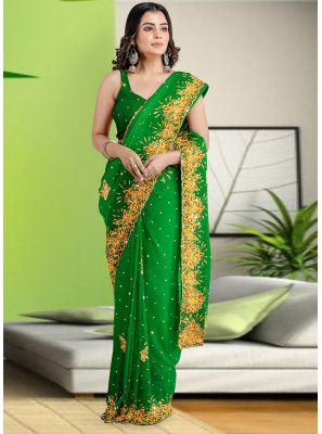 Green Fancy Sangeet Designer Saree