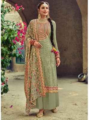 Green Festival Designer Pakistani Salwar Suit