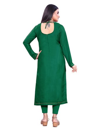 Green Festival Silk Trendy Salwar Suit