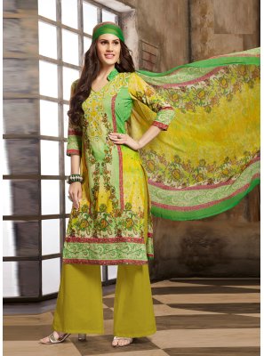 Green Mirror Cotton Trendy Salwar Suit