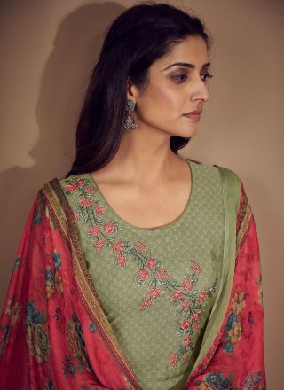 Green Muslin Pant Style Suit