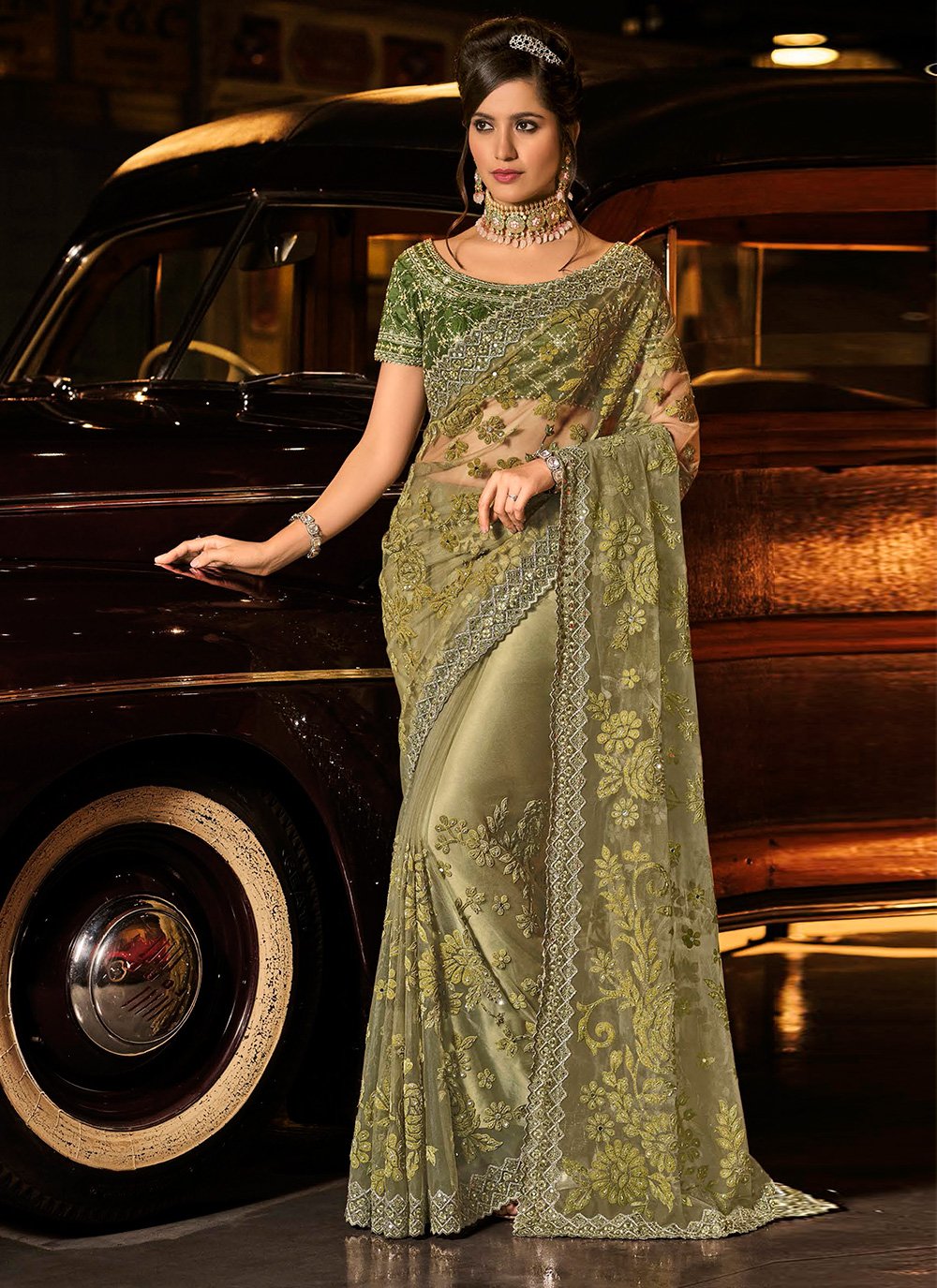 Bollywood saree Party Indian Pakistani Wedding Designer Sari BRIDAL HEVAY NET 