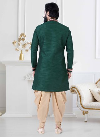 Green Silk Lace Indo Western