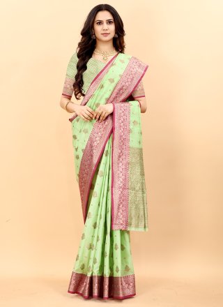 Green Silk Weaving Classic Designer Saree