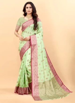 Green Silk Weaving Classic Designer Saree