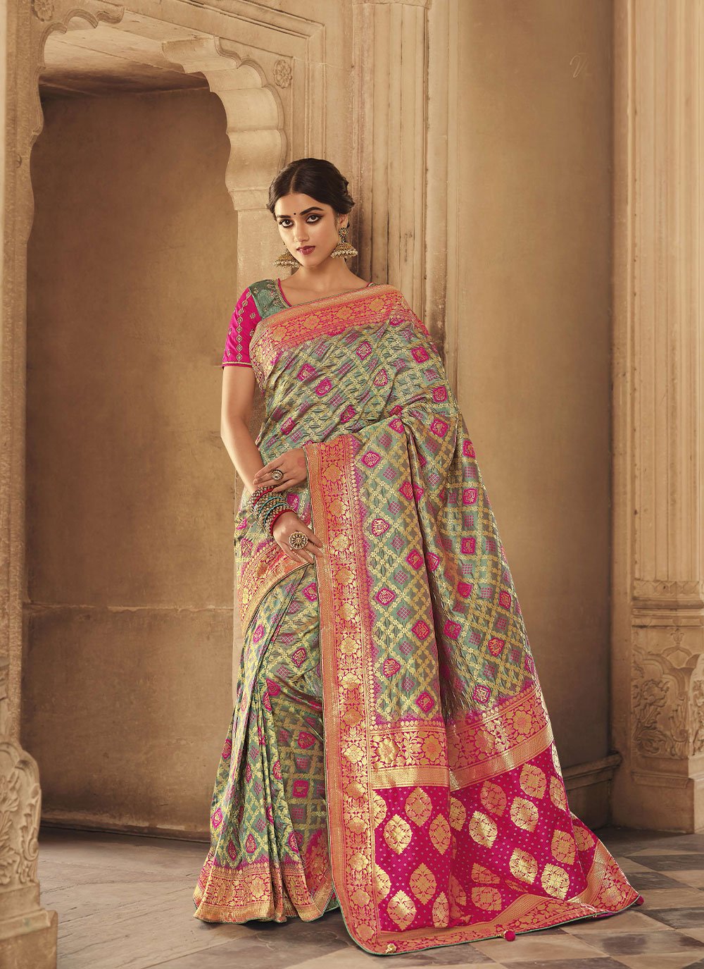 Green Silk Weaving Traditional Designer Saree
