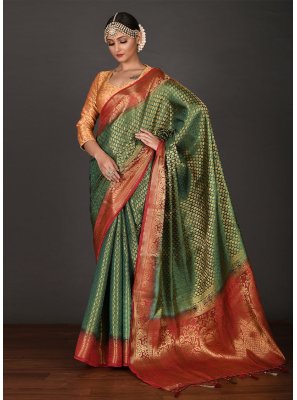 Green Weaving Classic Designer Saree