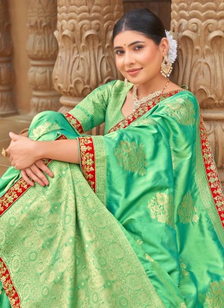 Green Weaving Classic Saree