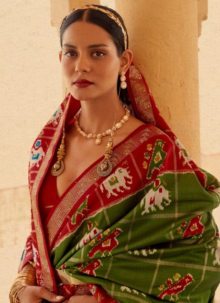 Green Weaving Designer Saree