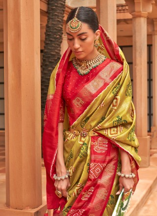 Green Weaving Wedding Designer Saree