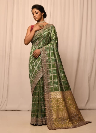 Green Wedding Classic Saree