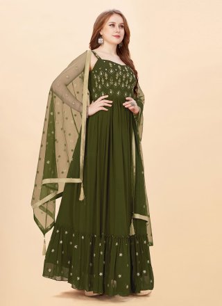 Green Wedding Layered Gown