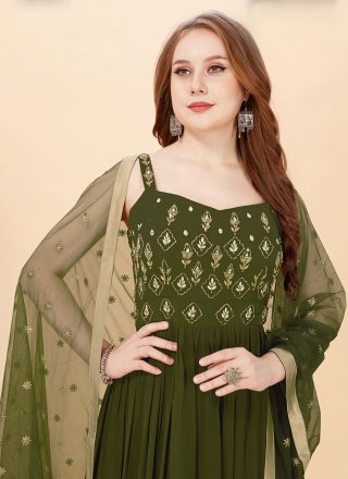 Green Wedding Layered Gown
