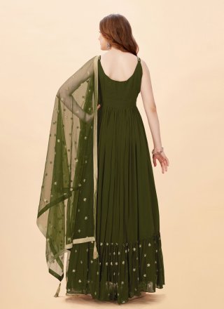 Green Wedding Layered Gown
