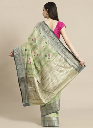 Green Woven Designer Traditional Saree