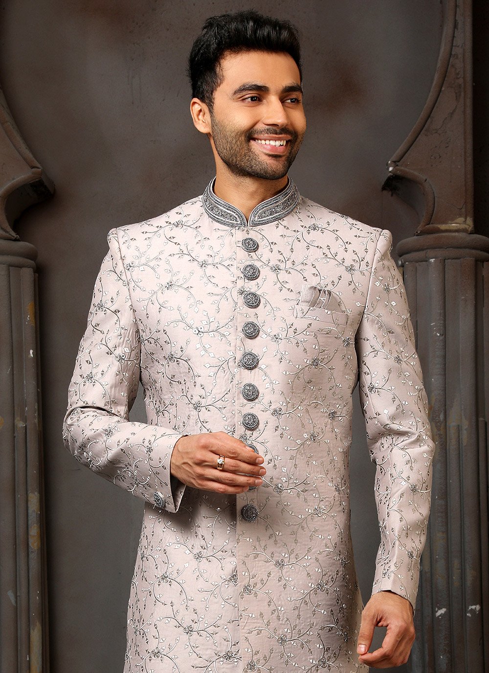 Shop Grey Color Sherwani Online : 238563