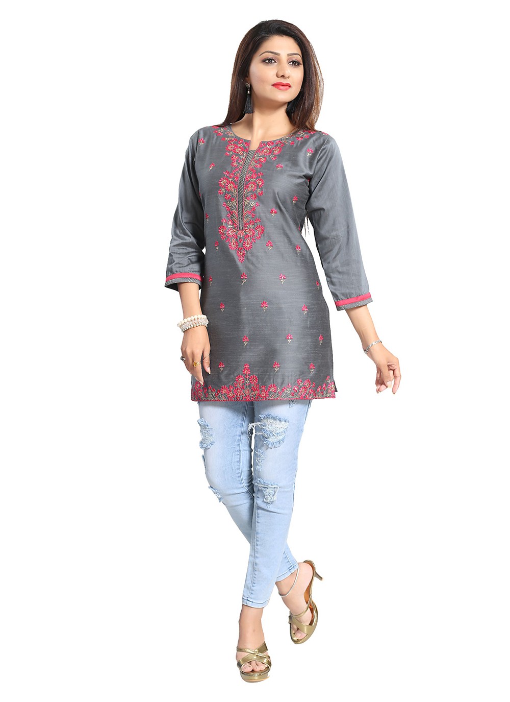 Buy Ajrakh Block Printed Mashru Silk Kurti Material Online at iTokri.com -  iTokri आई.टोकरी