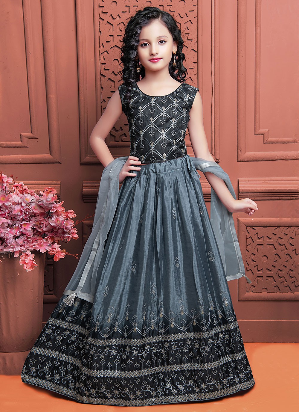 Imported Fabric Sequins Work Lehenga Choli In Black Colour - LD4900358