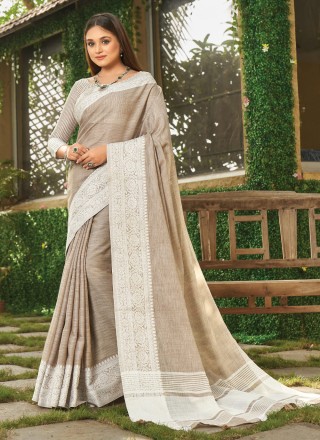 Grey Weaving Classic Saree