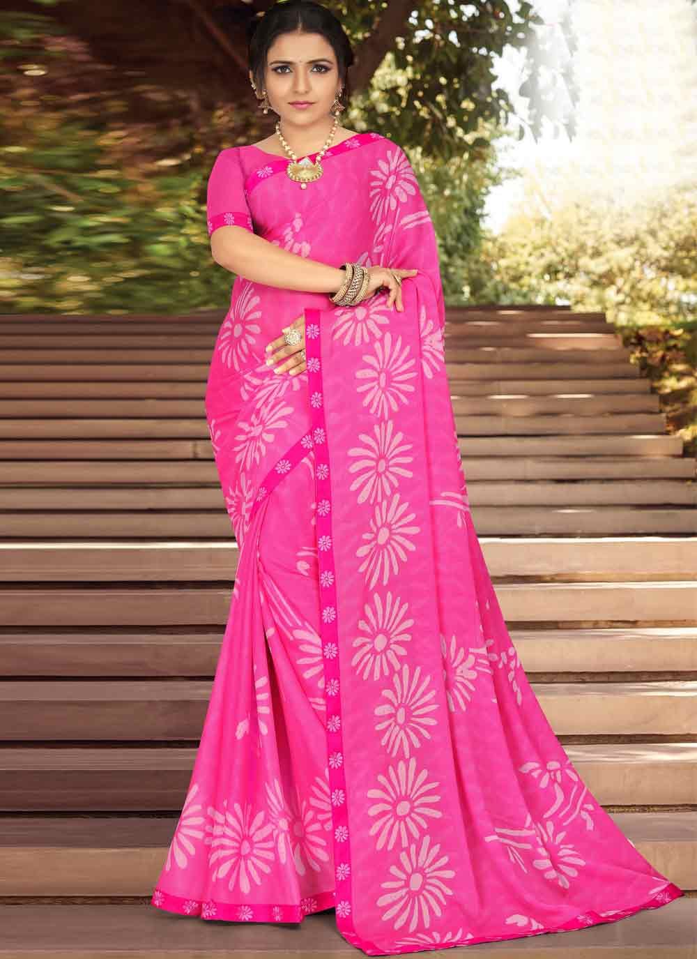 Hot Pink Classic Designer Saree