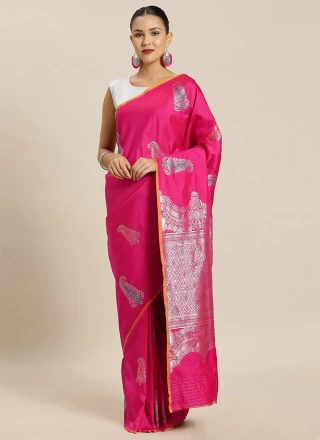 Hot Pink Festival Designer Traditional Saree