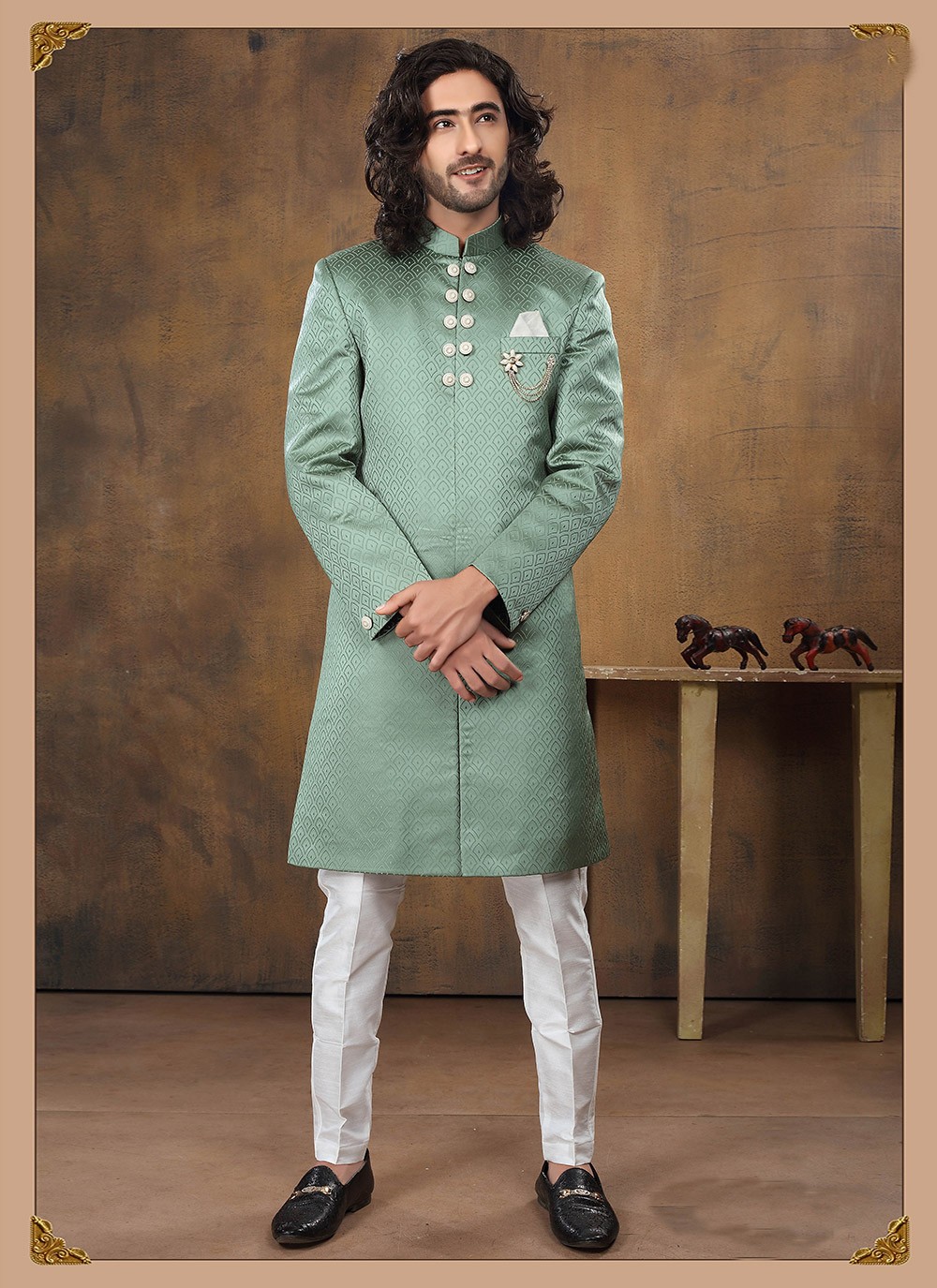 Imported Fancy Green Indo Western