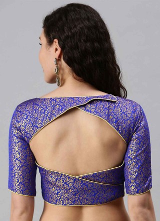 Jacquard Blouse in Blue