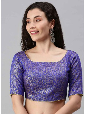 Jacquard Blouse in Blue