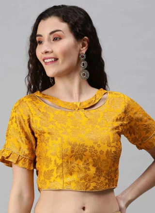 Shop Online Jacquard Blouse in Blue : 212295 -