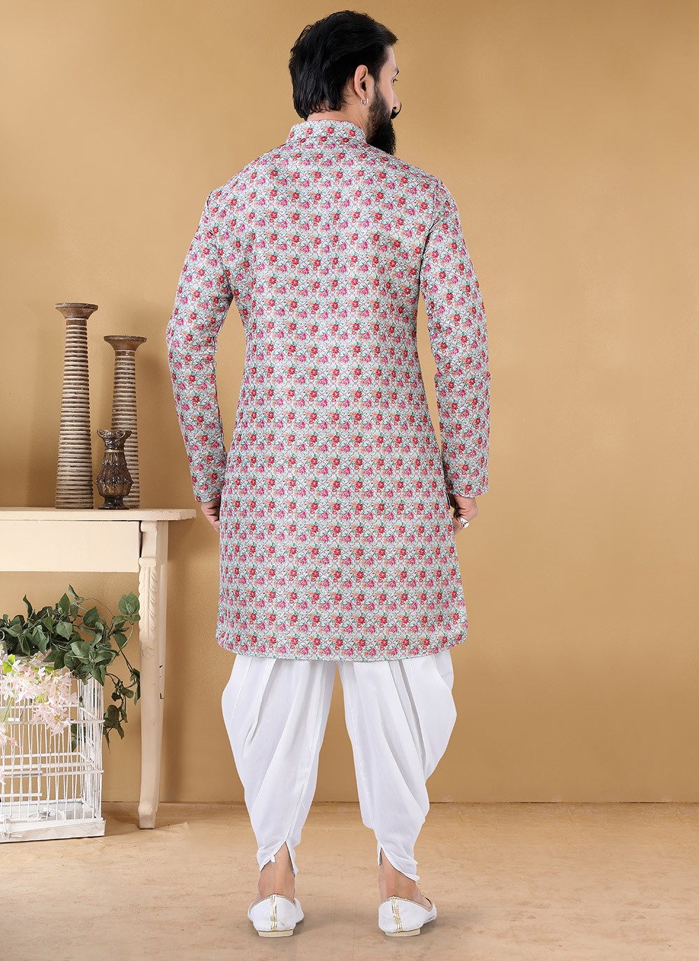 Buy Jacquard Dhoti Kurta in Multi Colour 225262