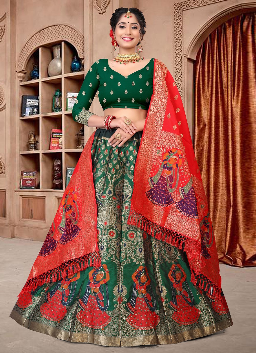 Buy Latest Collection of Brocade Lehengas for Women online 2023