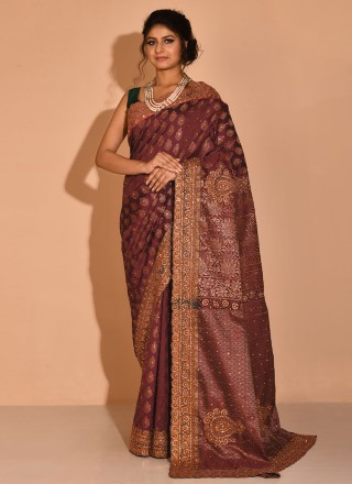 Classic Maroon Banarasi Silk Zari Weaving Designer Wedding Saree | Bengali  Banarasi Saree | 3d-mon.com