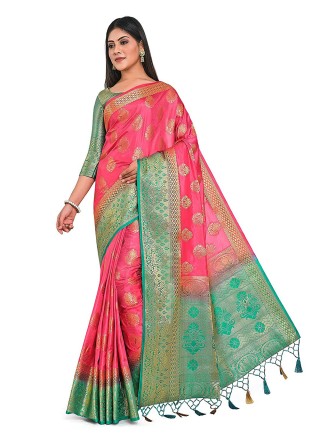 Kanjivaram Silk Classic Designer Saree in Pink