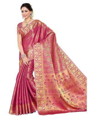 Kanjivaram Silk Pink Contemporary Saree