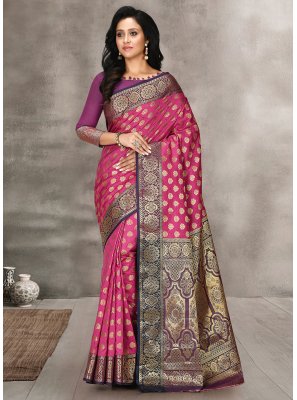 Kanjivaram Silk Pink Designer Traditional Saree