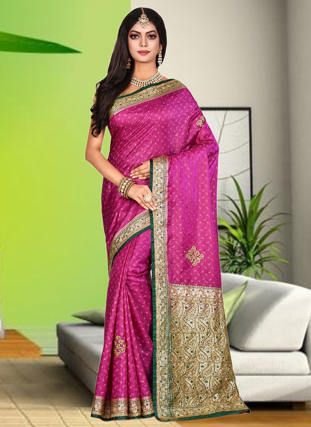 Kanjivaram Silk Rani Trendy Saree