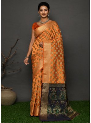 Kanjivaram Silk Sangeet Contemporary Style Saree